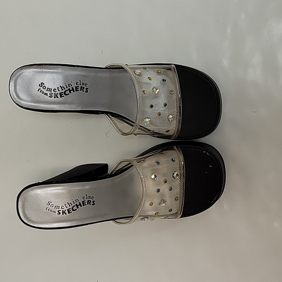 Y2K Sketchers something else clear plastic rhinestone studded platforms sz 7 - Picture 2 of 8